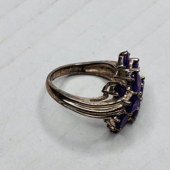 Marquise Cut Vintage Purple Lolite Sterling Silver Cocktail Ring Size 6 - Picture 6 of 7